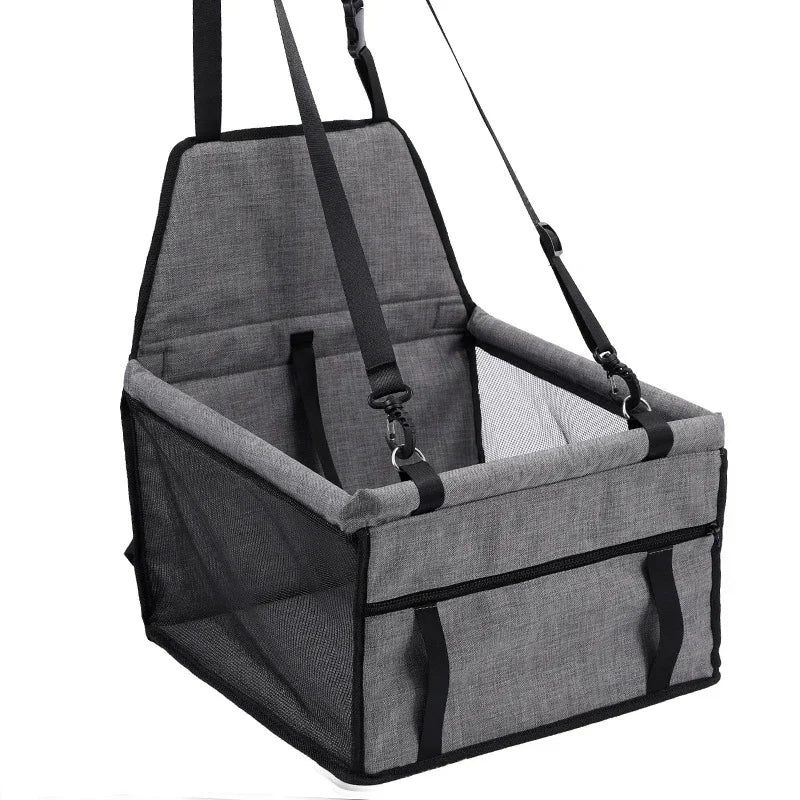 Foldable Dog Car Seat with Safety Belt - Breathable Mesh Portable Dog Booster Seat for Comfortable Travel 0