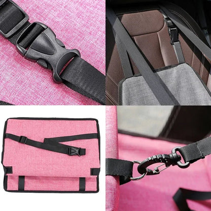 Foldable Dog Car Seat with Safety Belt - Breathable Mesh Portable Dog Booster Seat for Comfortable Travel 3