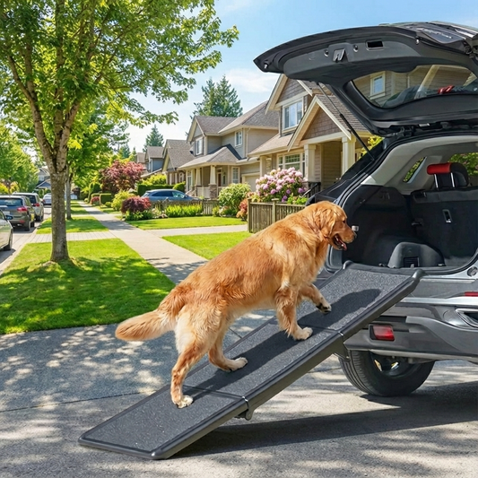 Foldable Dog Ramp for Large Dogs – Ergonomic Car, SUV & Truck Access 2