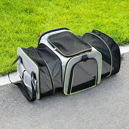 Foldable Pet Carrier Bag for Small Pets – Lightweight, Portable Design with Mesh Ventilation and Secure Zipper Closure 0