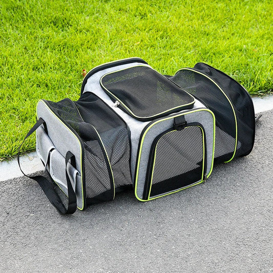 Foldable Pet Carrier Bag for Small Pets – Lightweight, Portable Design with Mesh Ventilation and Secure Zipper Closure 0