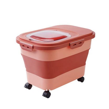 Foldable Pet Food Storage Bin with Airtight Seal and Wheels – 33 lbs Capacity 3