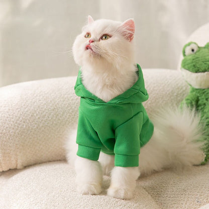 Frog Hoodie for Cats and Small Dogs – Soft Plush Fabric, Adorable Design 1