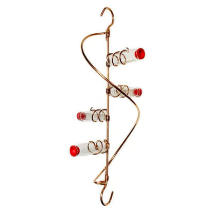 Geometric Window Hummingbird Feeder – Modern Copper and Aluminum Design with Easy-Fill Bottles for Hummingbird Nectar 1