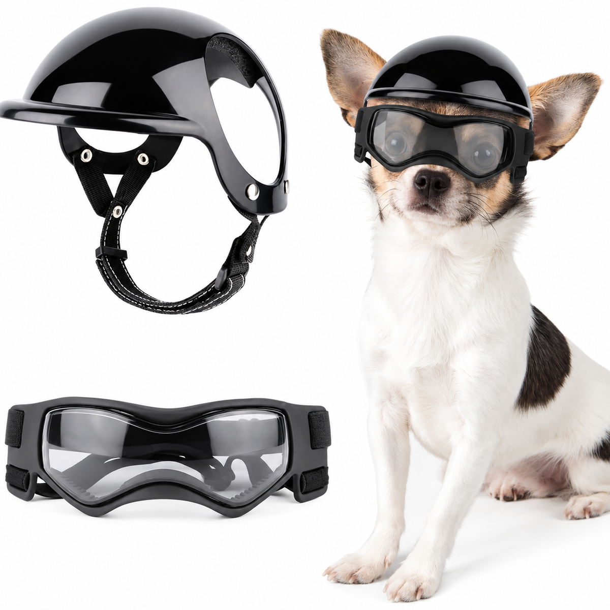 Dog Goggles with UV Protection and Adjustable Straps