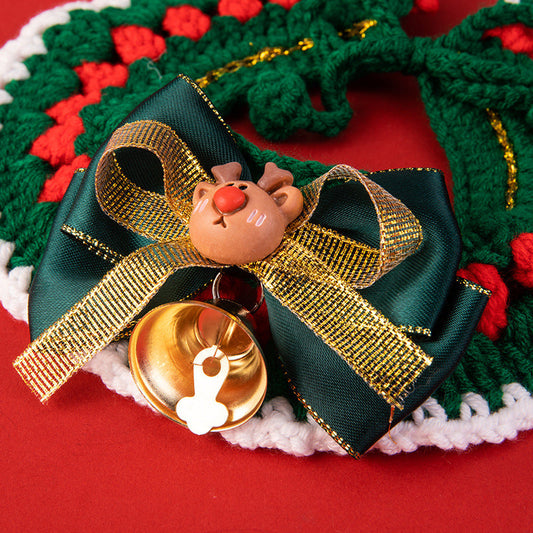 Handmade Christmas Knit Pet Collar for Cats and Small Dogs – Festive Holiday Scarf with Soft Comfortable Design 6