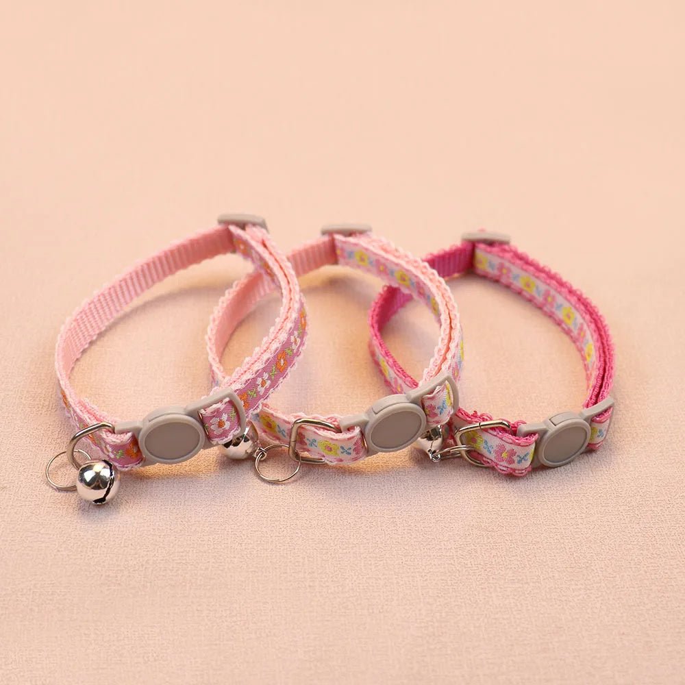 Handmade Floral Pattern Pet Collar – Adjustable and Colorful for Cats and Puppies 3