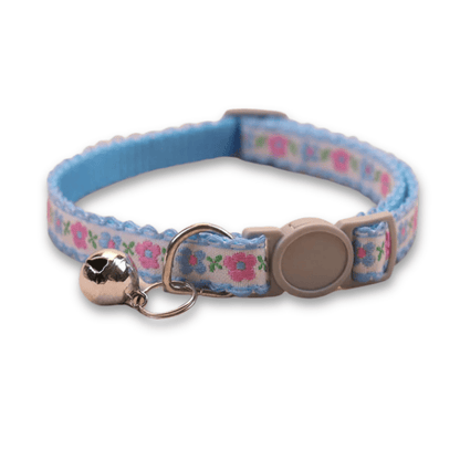 Handmade Floral Pattern Pet Collar for Cats and Puppies – Adjustable with Bell 14