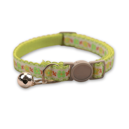Handmade Floral Pattern Pet Collar for Cats and Puppies – Adjustable with Bell 15