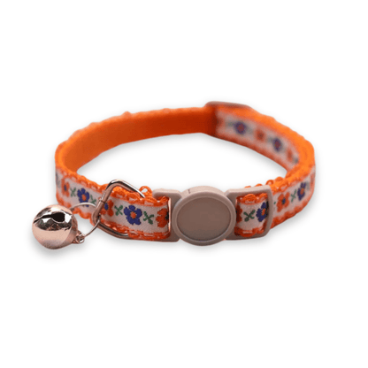 Handmade Floral Pattern Pet Collar for Cats and Puppies – Adjustable with Bell 16