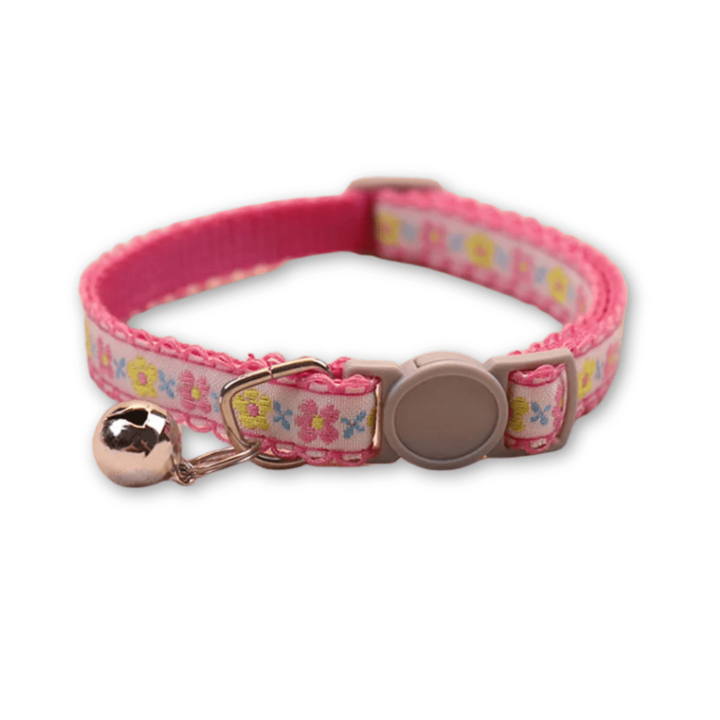 Handmade Floral Pattern Pet Collar for Cats and Puppies – Adjustable with Bell 7