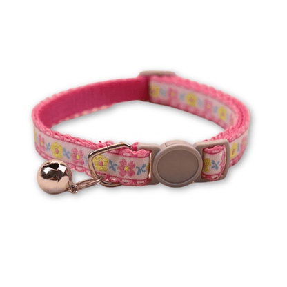 Handmade Floral Pattern Pet Collar for Cats and Puppies – Adjustable with Bell 7