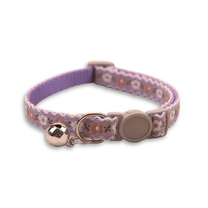Handmade Floral Pattern Pet Collar for Cats and Puppies – Adjustable with Bell 8