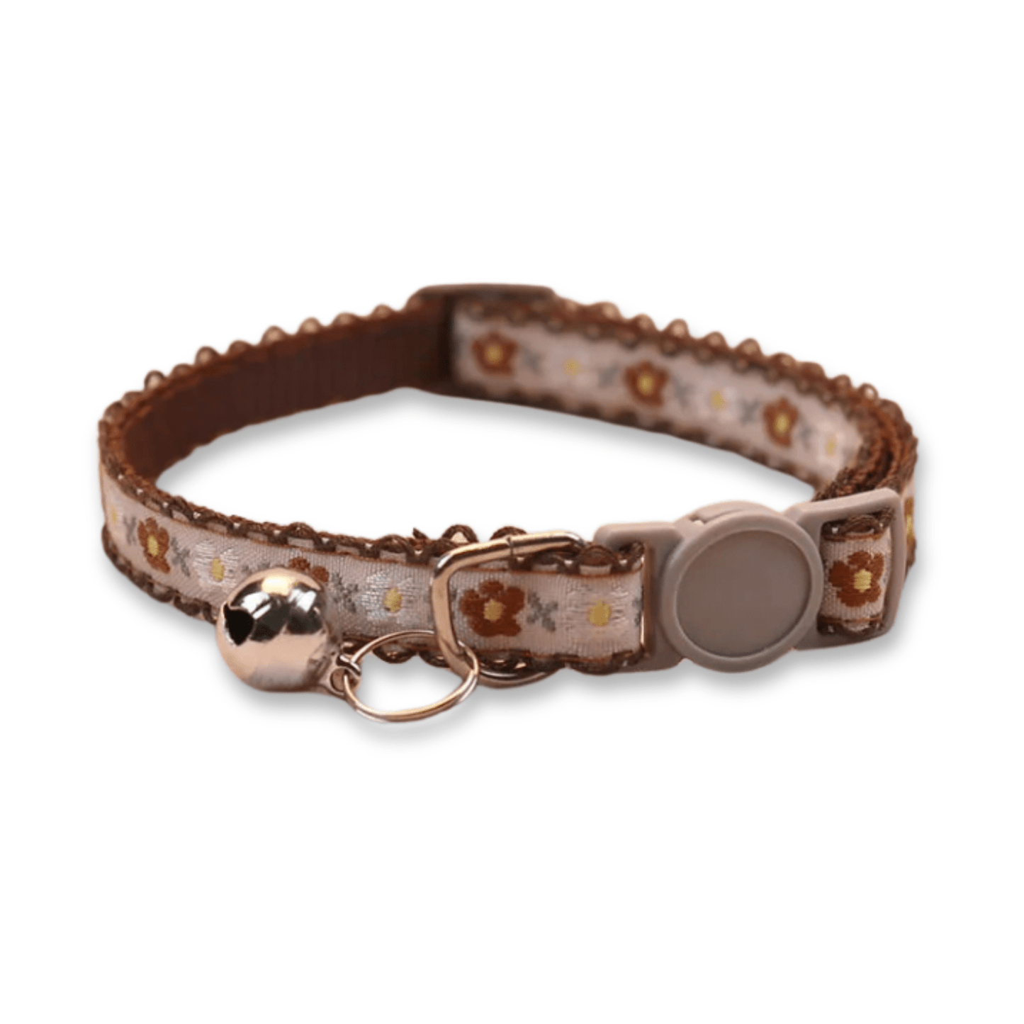 Handmade Floral Pattern Pet Collar for Cats and Puppies – Adjustable with Bell 9