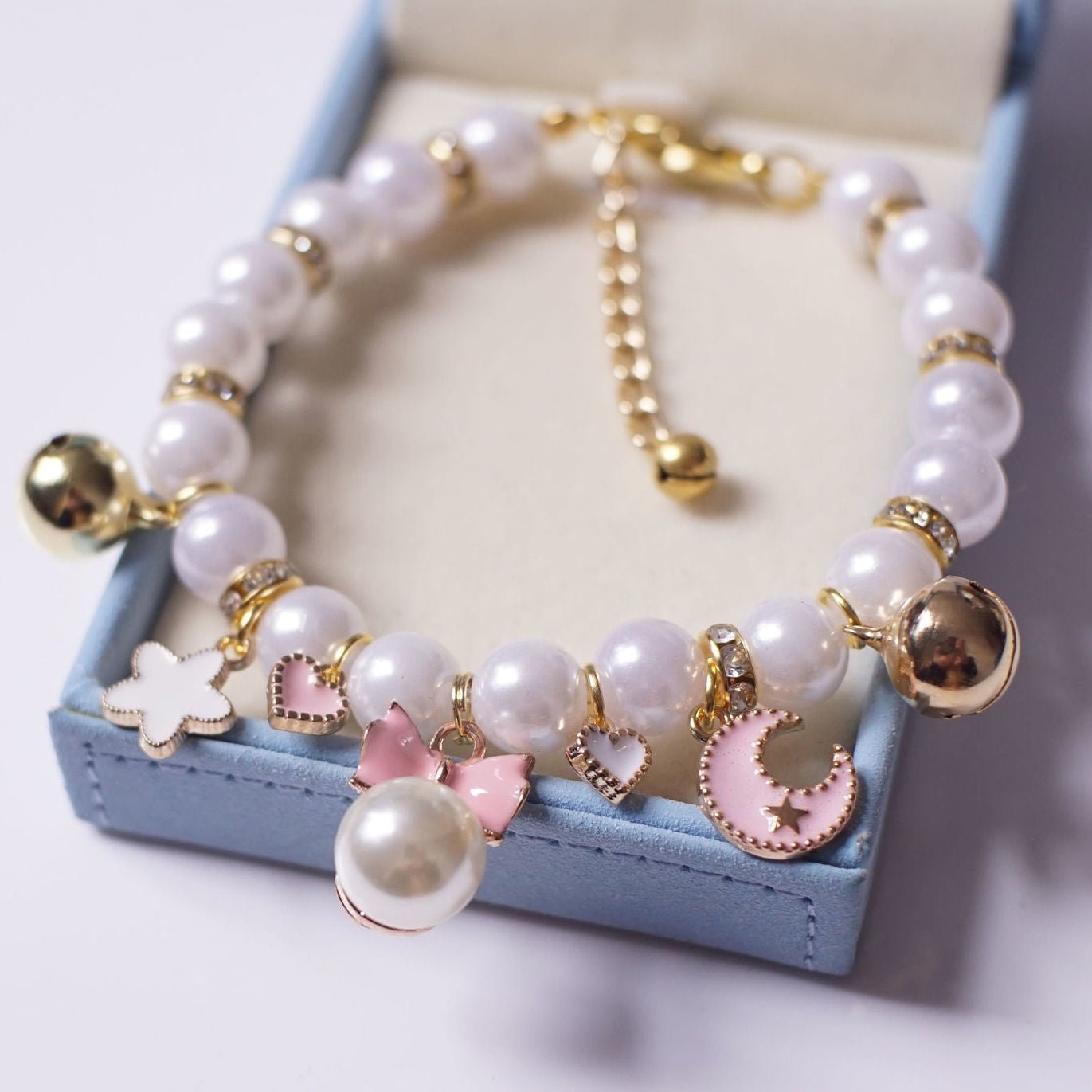 Handmade Pearl Pet Collar – Elegant Faux Pearl Necklace for Dogs and Cats 0