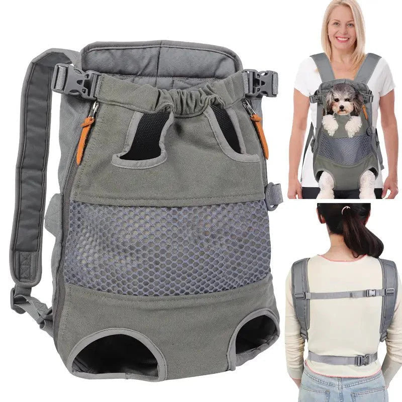 Hands-Free Dog Carrier Backpack for Small to Medium Pets – Adjustable and Breathable Design 0
