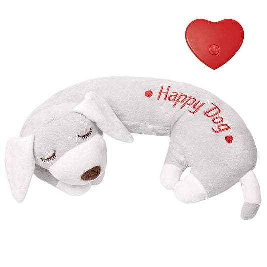 Plush Heartbeat Calming Dog Toy designed to relieve anxiety and provide comfort for dogs, featuring a soft fabric and lifelike heartbeat sound. 0