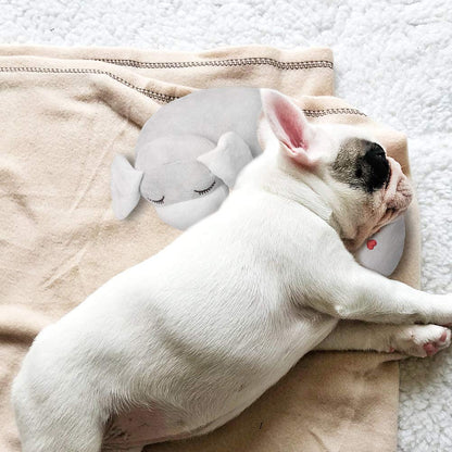 Plush Heartbeat Calming Dog Toy designed to relieve anxiety and provide comfort for dogs, featuring a soft fabric and lifelike heartbeat sound. 5