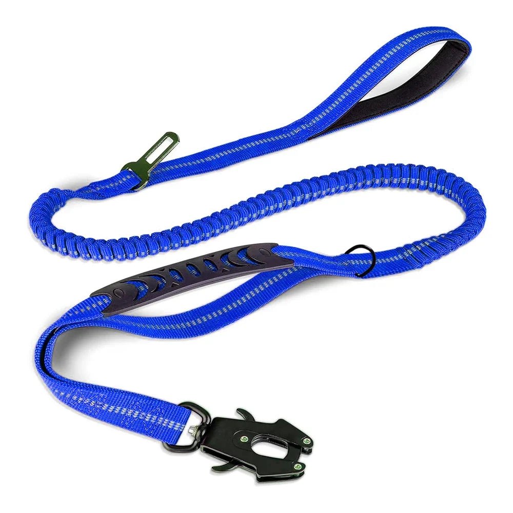Heavy-Duty Bungee Dog Leash with Reflective Safety, Shock Absorbing, and Car Seat Belt Attachment for Large Dogs 10