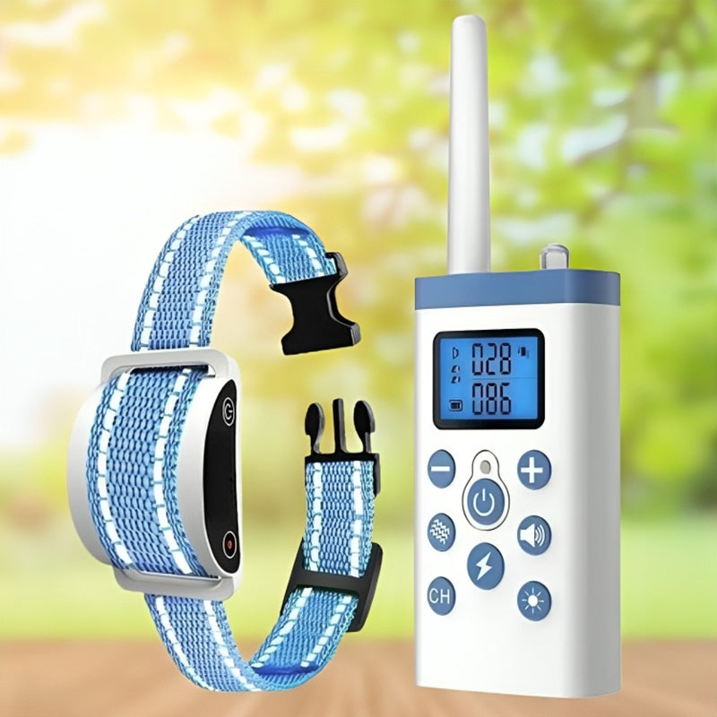 Humane Cat Training Collar with Remote – Adjustable Shock and Vibration Modes, Reflective Nylon, Fits 8-27 Inches Neck, Blue 0