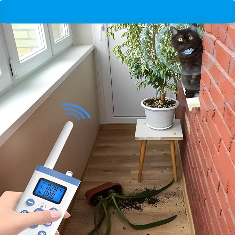 Humane Cat Training Collar with Remote – Adjustable Shock and Vibration Modes, Reflective Nylon, Fits 8-27 Inches Neck, Blue 2