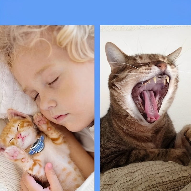 Humane Cat Training Collar with Remote – Adjustable Shock and Vibration Modes, Reflective Nylon, Fits 8-27 Inches Neck, Blue 4