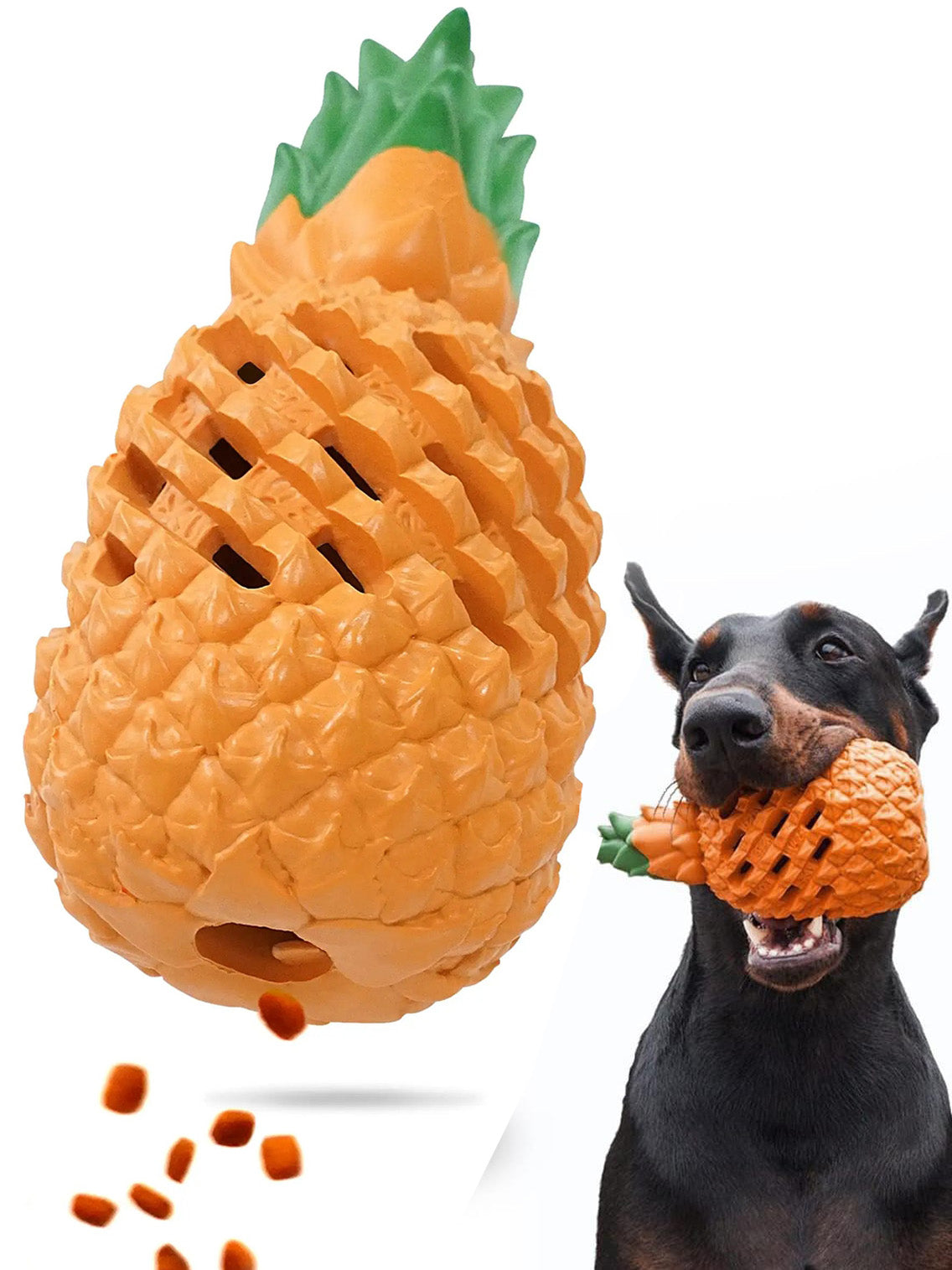 Indestructible Dog Toy – Pineapple Chew Toy for Aggressive Chewers with Treat Dispenser and Dental Care Features 1