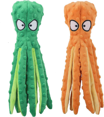 Indestructible Dog Toy for Aggressive Chewers with Squeaker – Stuffing-Free Octopus Design 8