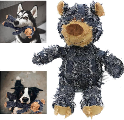 Indestructible Interactive Dog Toy for Aggressive Chewers – Durable Plush Bear 0