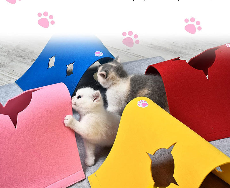 Interactive Cat Activity Play Mat with Tunnels – Portable and Durable Felt Design 6