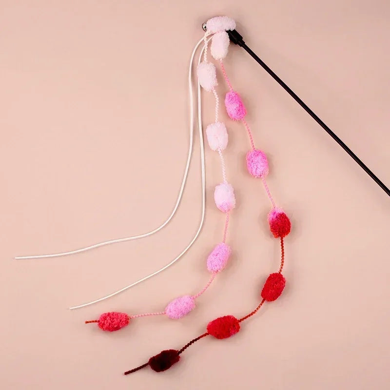 Interactive Cat Fishing Rod with Flexible Tassel and Bell – 50 cm Engaging Cat Toy for Mental Stimulation and Play 2