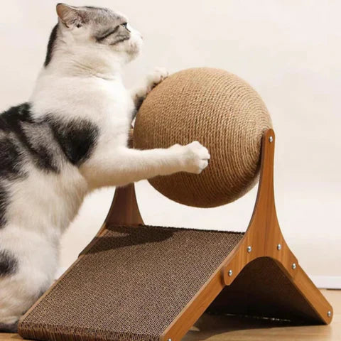 Interactive Cat Scratching Sphere with Sisal Surface and Stable Base – Modern Design for Healthy Cats 0