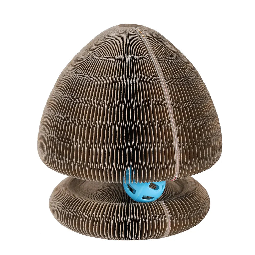 Interactive Cat Scratching Tower with Durable Corrugated Surface and Spinning Balls - Cat Tree Scratching Post for Play and Claw Care 3