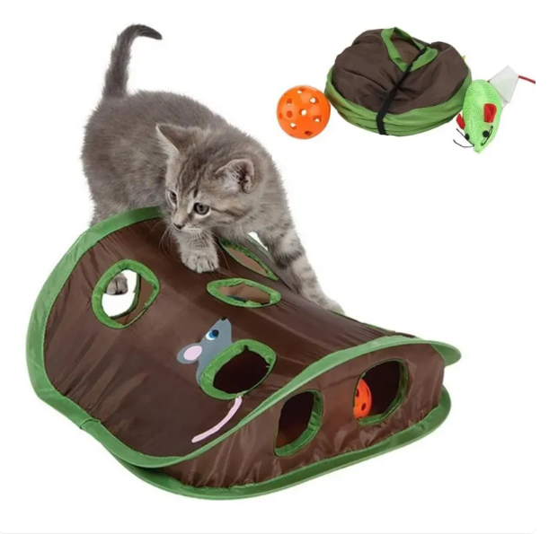 Interactive Cat Tent with Built-in Toys for Indoor & Outdoor Play – Cozy Pop Up Kitty Tent for Relaxation and Exercise 1