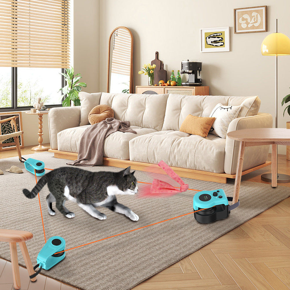 Interactive Cat Toy - Remote-Controlled String Chase for Active Cats, Engaging Hunting Fun, Rechargeable Design 0