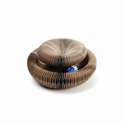 Interactive Cat Toy 3-in-1 Scratching Board with Moving Ball for Kittens and Cats - Durable Cardboard Play Structure 0