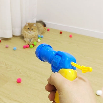 Interactive Cat Toy Ball Launcher with 30 Plush Balls – Manual Control for Custom Play and Exercise 3