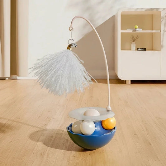 Interactive Cat Toy Tumbler with Feathers and Bell – Engaging Play for Active Cats 0