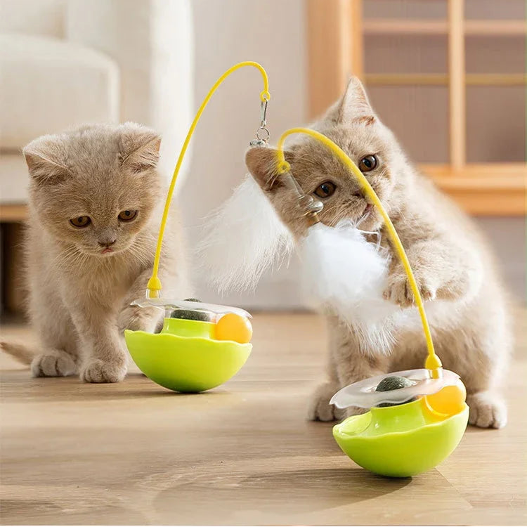 Interactive Cat Toy Tumbler with Feathers and Bell – Engaging Play for Active Cats 2