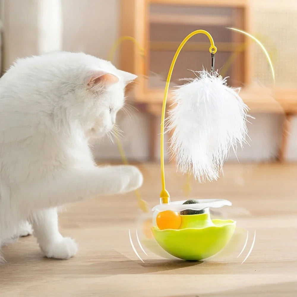 Interactive Cat Toy Tumbler with Feathers and Bell – Engaging Play for Active Cats 4