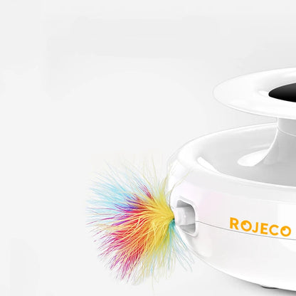 Interactive cat toy featuring an automatic feather and rolling ball for stimulating play, designed to keep your feline engaged with its 2-in-1 functionality. 5