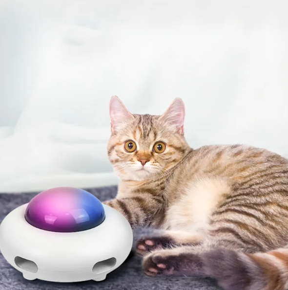 Interactive Cat Toy with LED Lights and Feather Tail for Active Play 1