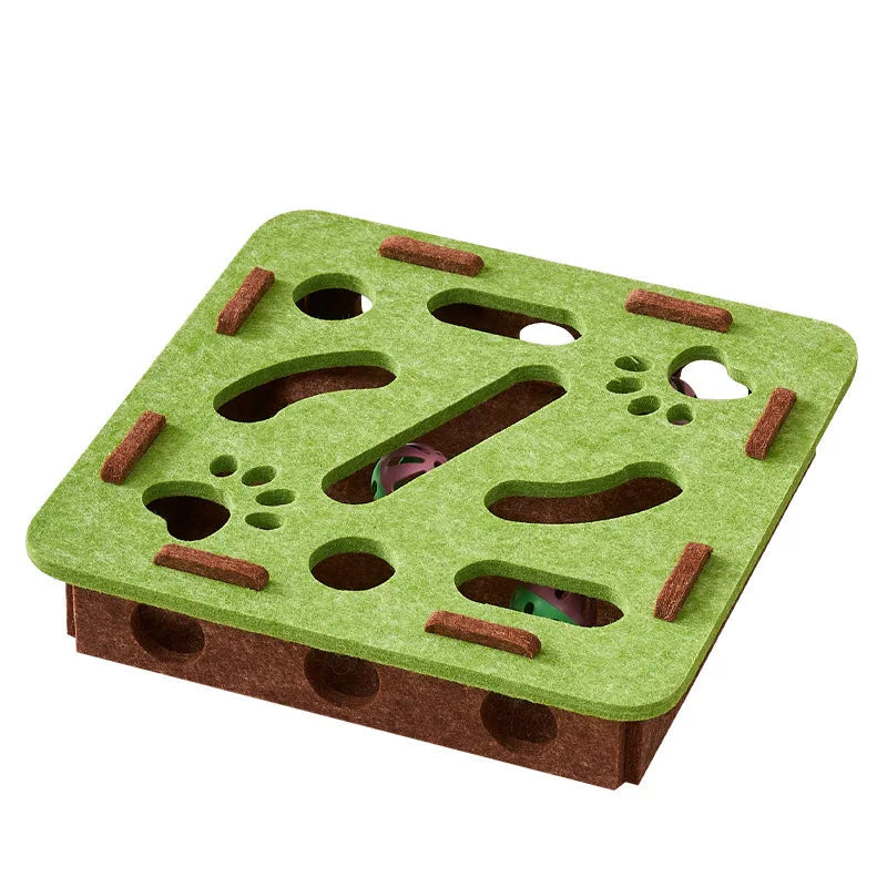 Interactive Cat Toy with Maze Tunnel and Bell Ball - Soft Felt Puzzle for Indoor Fun and Stimulation 9