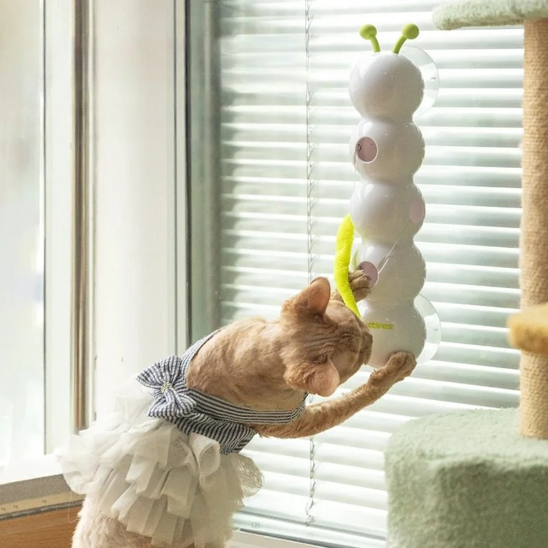 Interactive Cat Toy with Motion-Activated Worm Design for Engaging Play – Safe, Durable, Compact, and Fun 0
