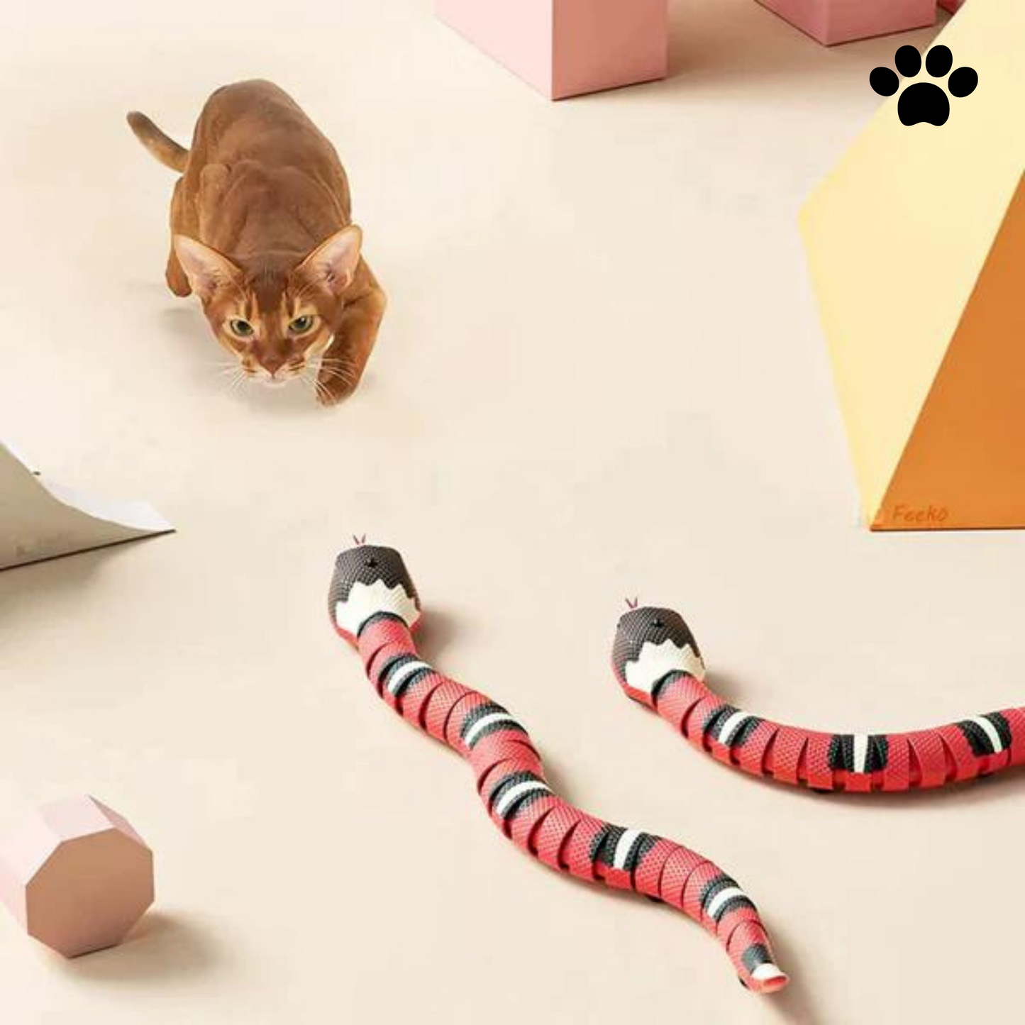 Interactive Cat Toy with Motion Sensors - Lifelike Snake for Engaging Play and Exercise 0