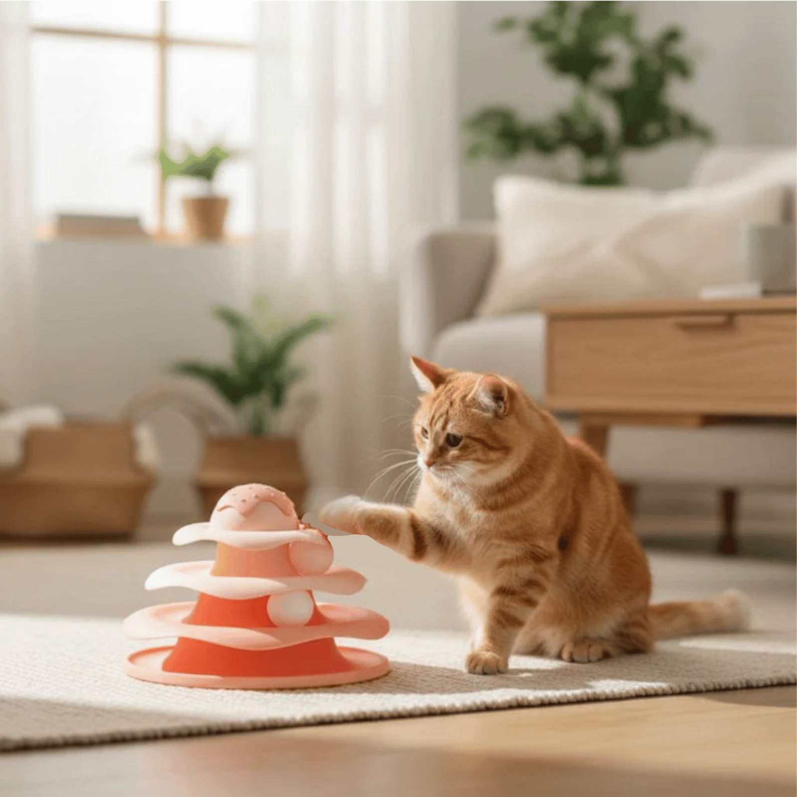 Interactive Cat Toy with Revolving Tower and Colorful Rolling Balls – Engaging Play for All Ages 2