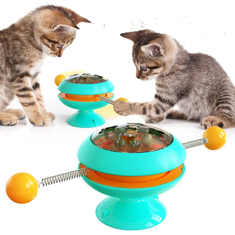 Interactive Cat Toy with Spinning Balls and Catnip – Engaging Play for Cats 0