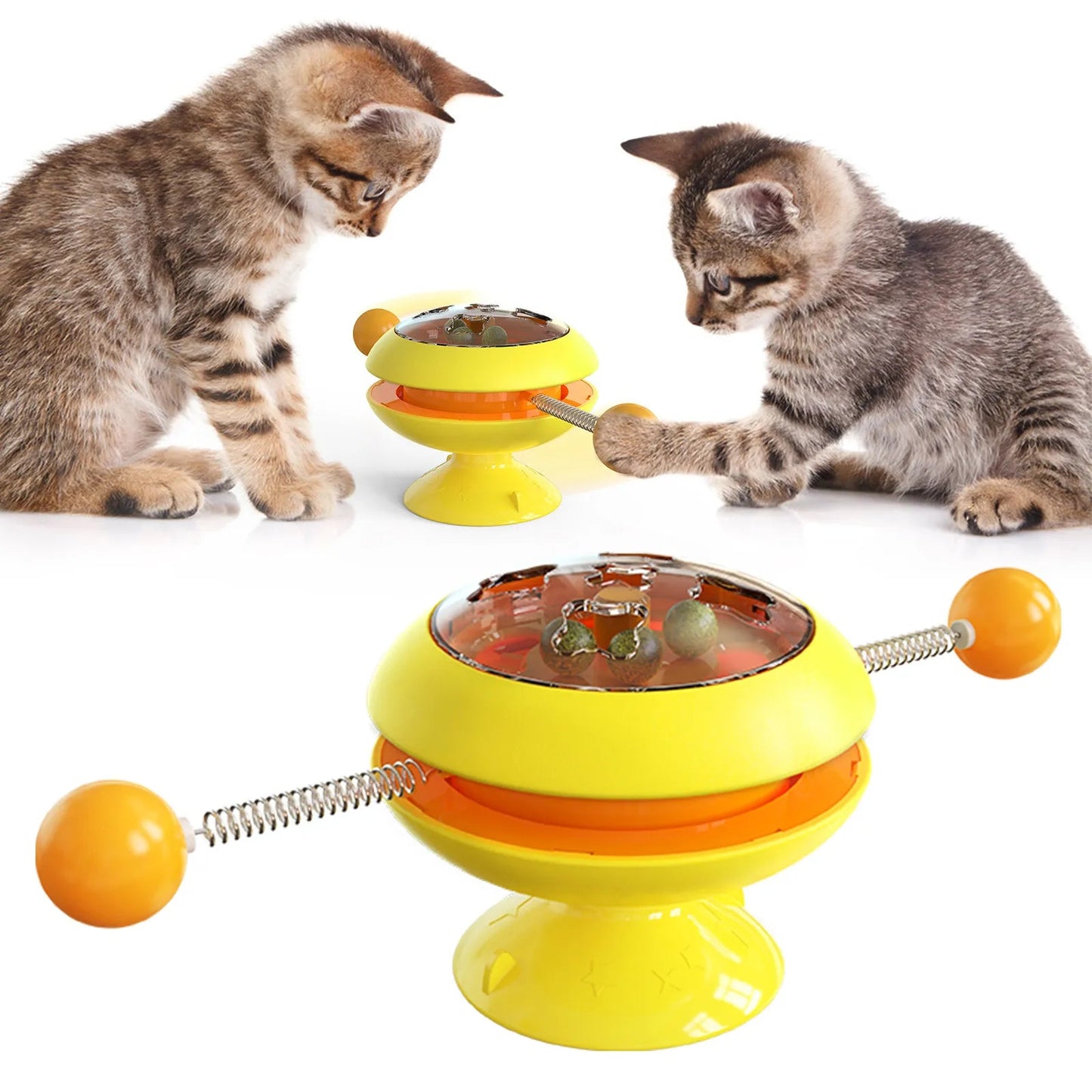 Interactive Cat Toy with Spinning Balls and Catnip – Engaging Play for Cats 1