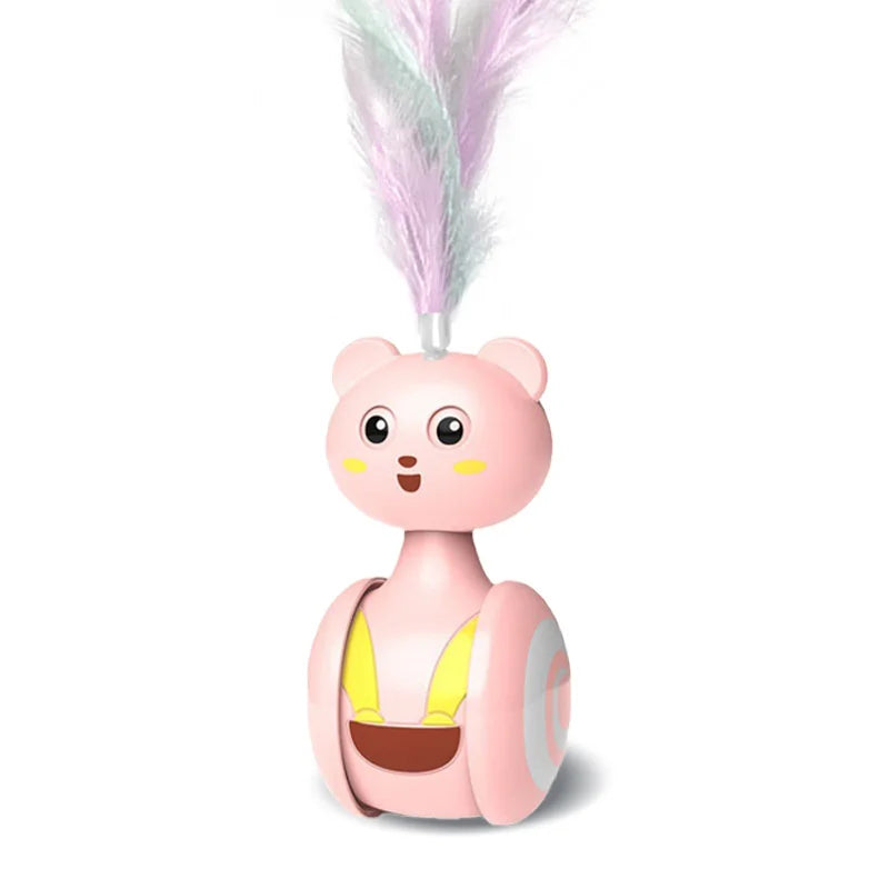 Interactive Cat Toy with Tumbling Feather Teaser – Engaging Design for Active Play and Exercise 1