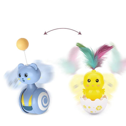 Interactive Cat Toy with Tumbling Feather Teaser – Engaging Design for Active Play and Exercise 4